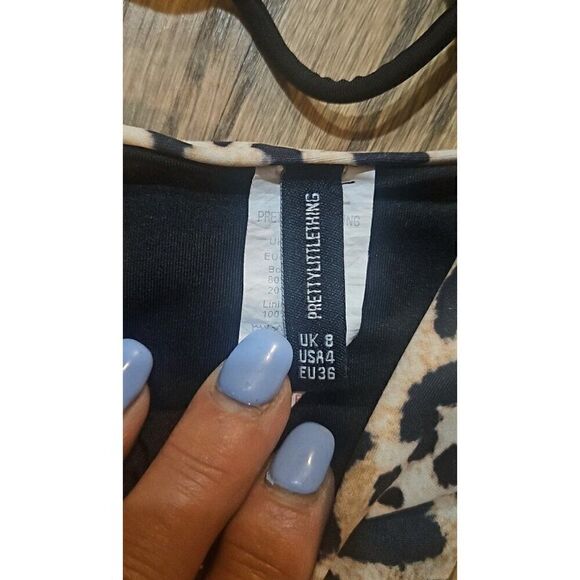 Pretty Little Things 2-Piece Cheeky Cheetah Bikini Women's Size 4 / 10 - Picture 3 of 5